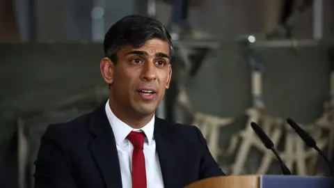 Rishi Sunak speaking during a press conference