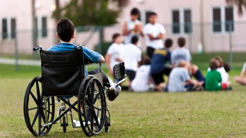 Stock image of a disabled child