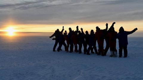 Walkers at the South Pole