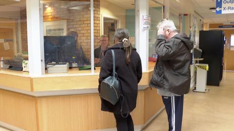 Reception in Minor Injuries Unit at Dawlish Community Hospital