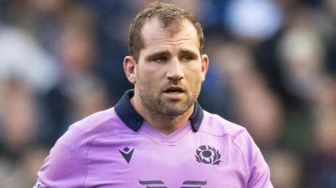 Fraser Brown playing for Scotland