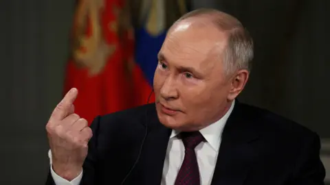 Russian President Vladimir Putin gives interview to US television host Tucker Carlson in Moscow