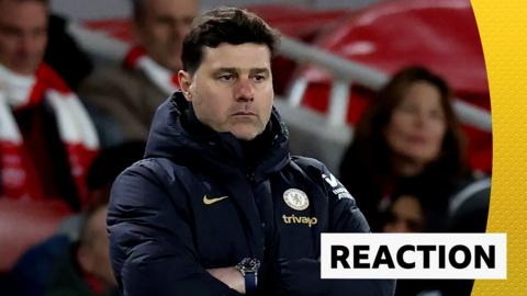 Mauricio Pochettino looks angry as his side lose 5-0 to Arsenal
