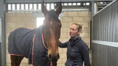 Pippa Boyle with former racehorse Fiddler