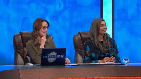 Susie Dent and Dr Nighat Arif on an episode of Countdown