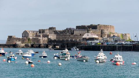Image of Castle Cornet across from the harbour in St Peter Port