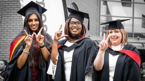 People graduating at the University of Wolverhampton 