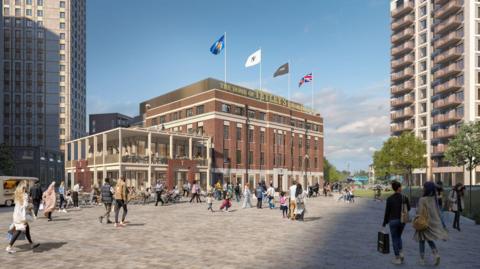 Artist's impression of the Tetley building