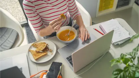 Woman working from home