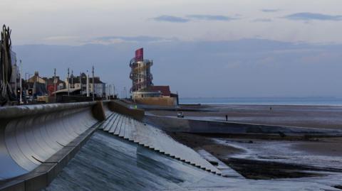 Redcar Beacon viewed from across the seafront