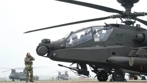 British Army Apache AH-64E attack helicopters