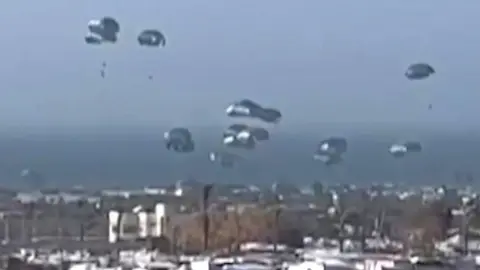 Silver parachutes land in Gaza