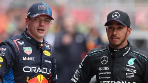 Max Verstappen and Lewis Hamilton