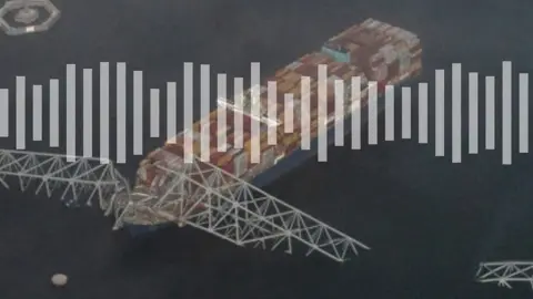 Waveform on image of Baltimore bridge collapse