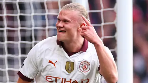 Erling Haaland scores for Manchester City