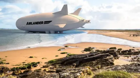 Concept art of an Airlander 10 aircraft