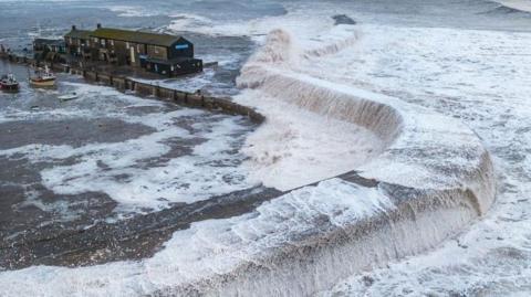 James Loveridge's picture of the cobb harbour in Lyme Regis during Storm Ciaran