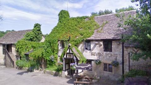 General view of The Seven Tuns Inn, Chedworth