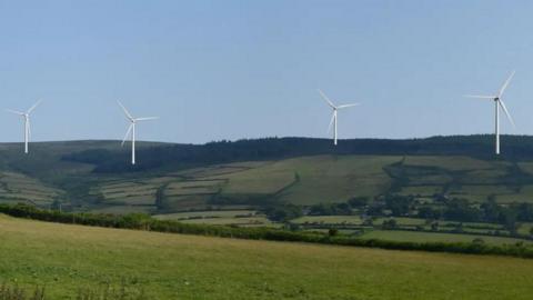 An artist's impression of turbines at at Earystane and Scard