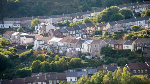 Houses in the south Wales valleys, where prices have dropped.