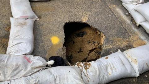 A sinkhole on Garden Street in Cromer