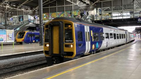 A train at Leeds Station