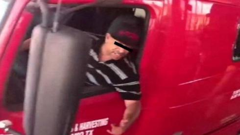 The alleged driver seen in the truck on CCTV