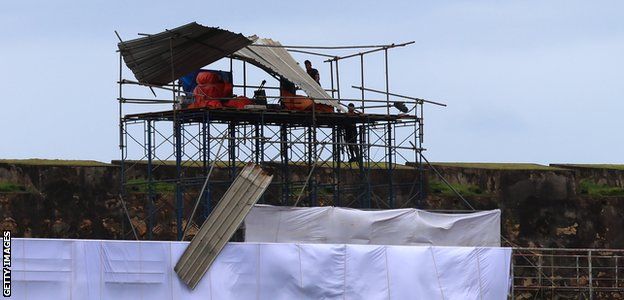 Storm damage at Galle