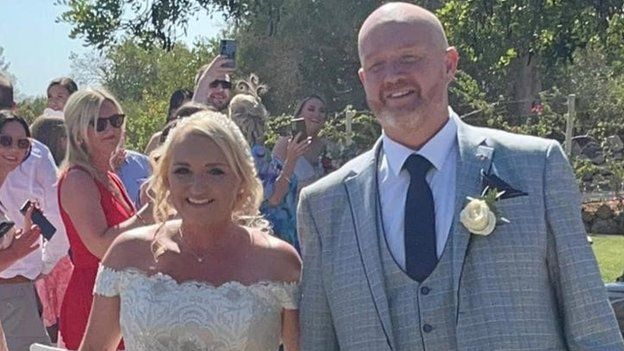 Fermanagh manager James Daly and his bride Jill at their wedding in the Algarve last weekend