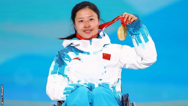 Yang Hongquong celebrates one of her gold medals