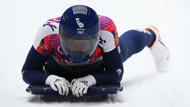 Lizzy Yarnold wins gold at Sochi 2014.