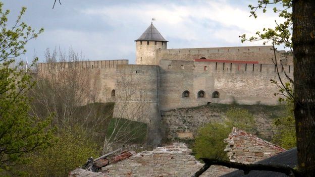 A 12th-Century castle overlooking the Narva River.