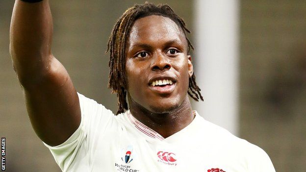 Maro Itoje playing for England in the 2019 Rugby World Cup in Japan