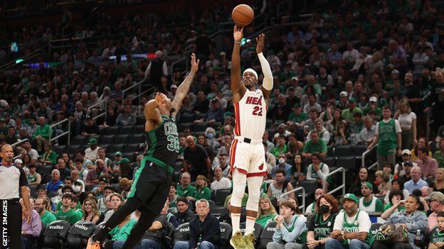 Miami Heat's Jimmy Butler in action against Boston Celtics in the NBA Eastern Conference finals