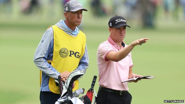 Justin Thomas and his caddie Jim 'Bones' Mackay