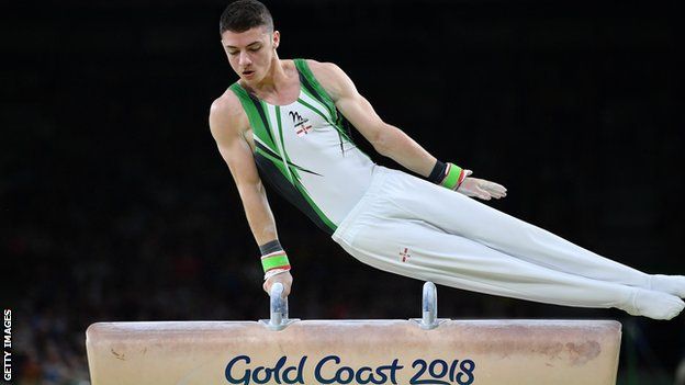 Rhys McClenaghan on the way to winning pommel horse gold for Northern Ireland at the 2018 Commonwealth Games