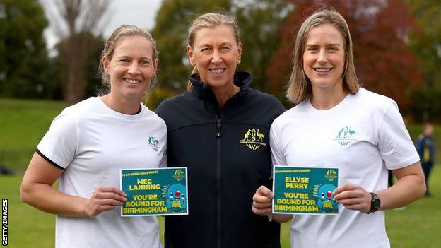 Meg Lanning, Marlene Elliott, and Ellyse Perry