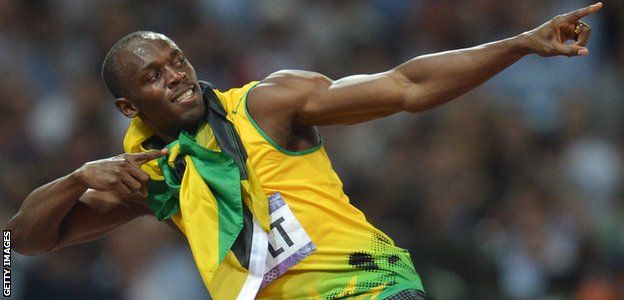 Usain Bolt, lightning bolt, 2012