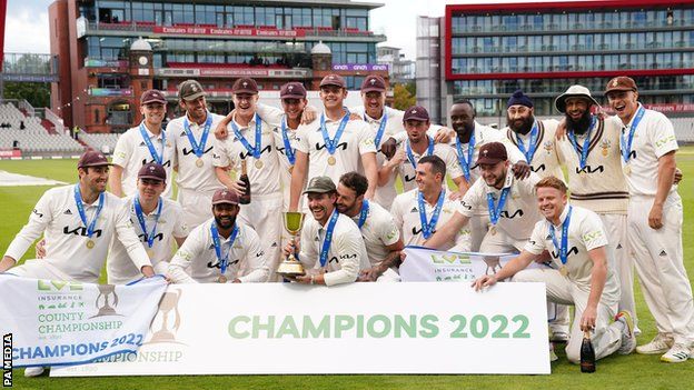 Surrey with the County Championship cup
