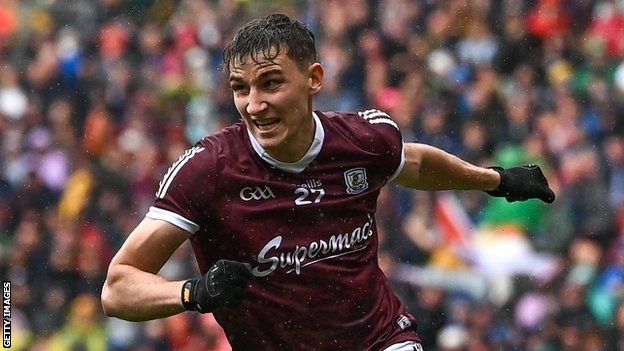 Matthew Tierney celebrates for Galway