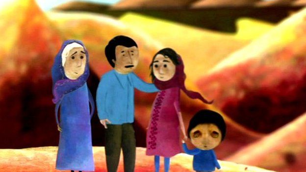Still from refugee animation
