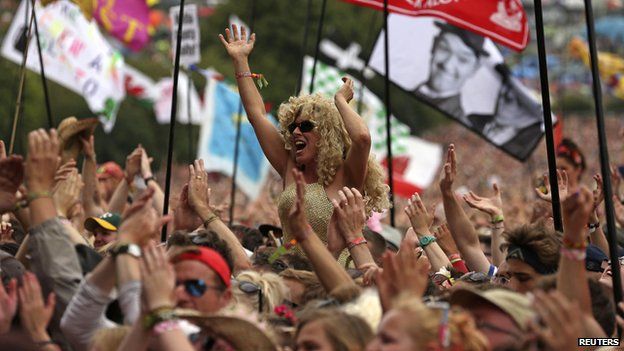 Dolly Parton fans at Glastonbury Festival