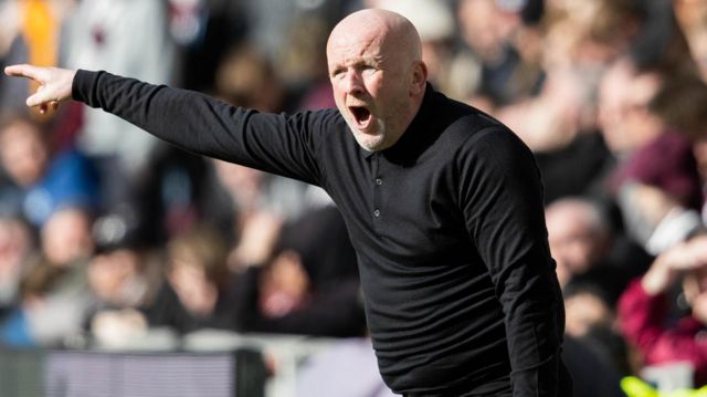 Livingston manager David Martindale looks on frustrated at Tynecastle