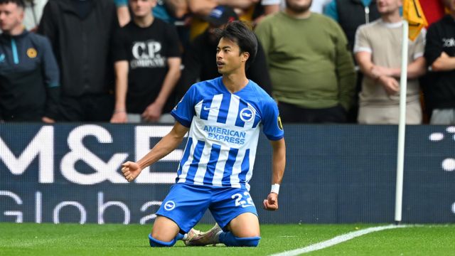 Mitoma celebrates goal for Brighton