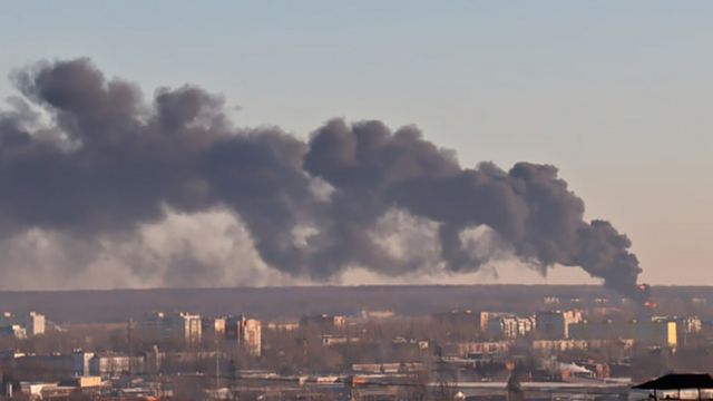 Пожар в районе аэродрома Курска
