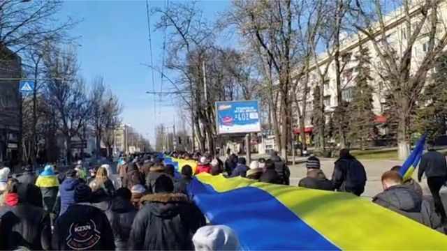 Акция за Украину в Херсоне, 13 марта