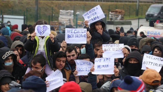 Акция протеста мигрантов у КПП "Кузница - Брузги" в четверг