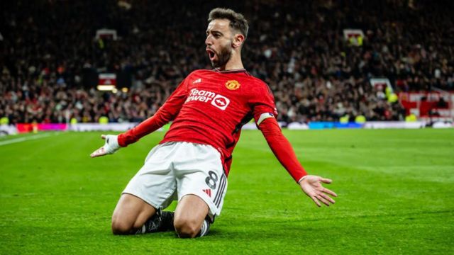 Bruno Fernandes celebrates