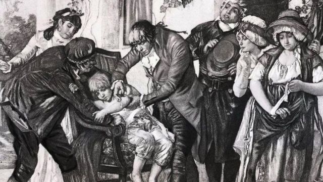 English physician Edward Jenner's first smallpox vaccination, performed on James Phipps in 1796