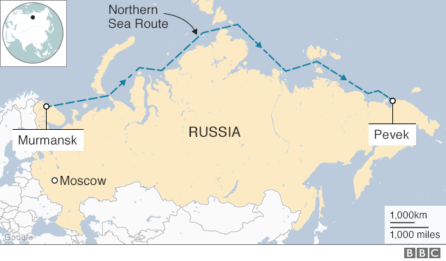 Northern Sea Route map
